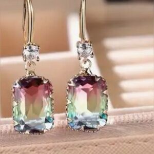 Tricolor Gemstone Earrings